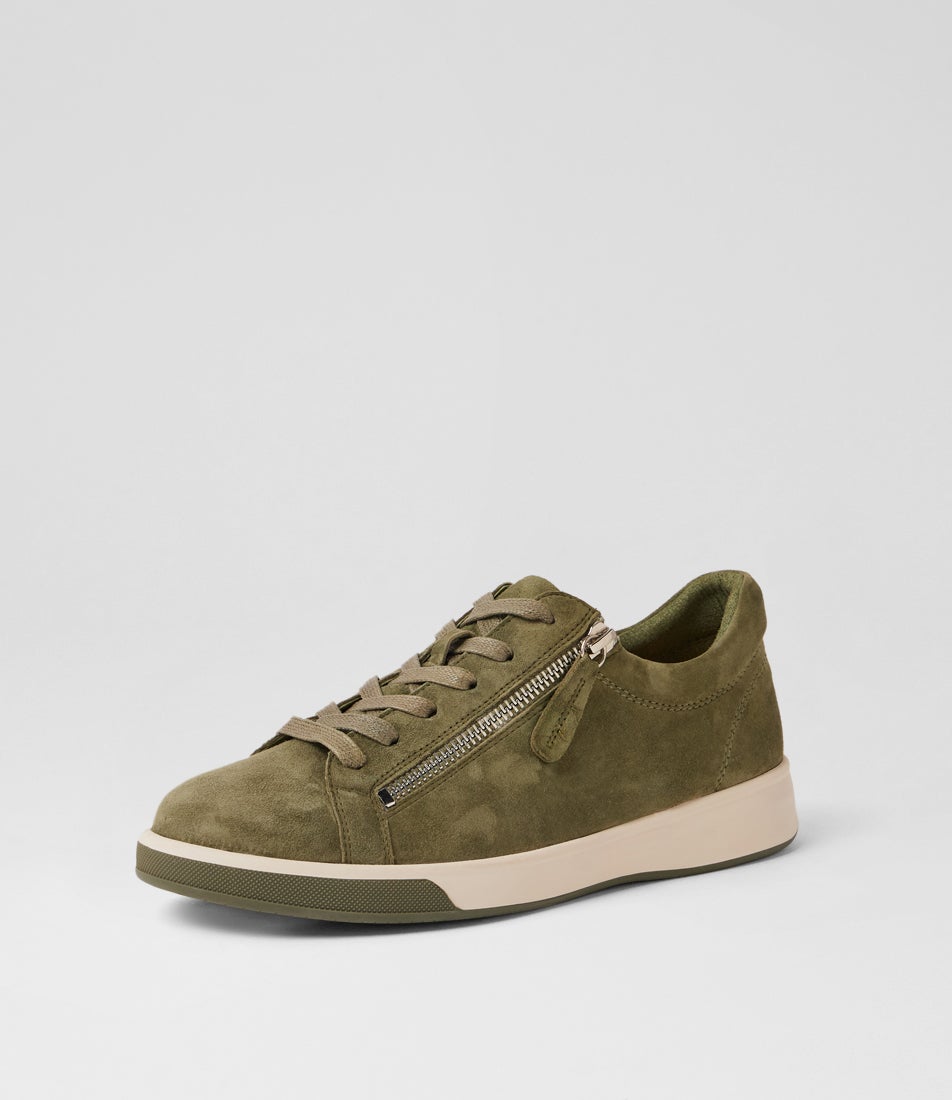 Aito Xf Khaki Suede Sneakers