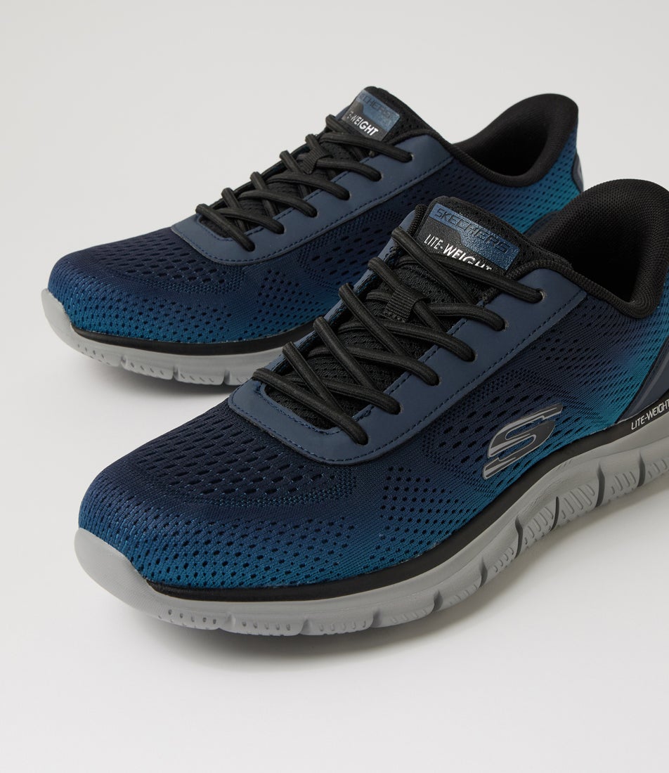 Track Navy Blue Knit Sneakers