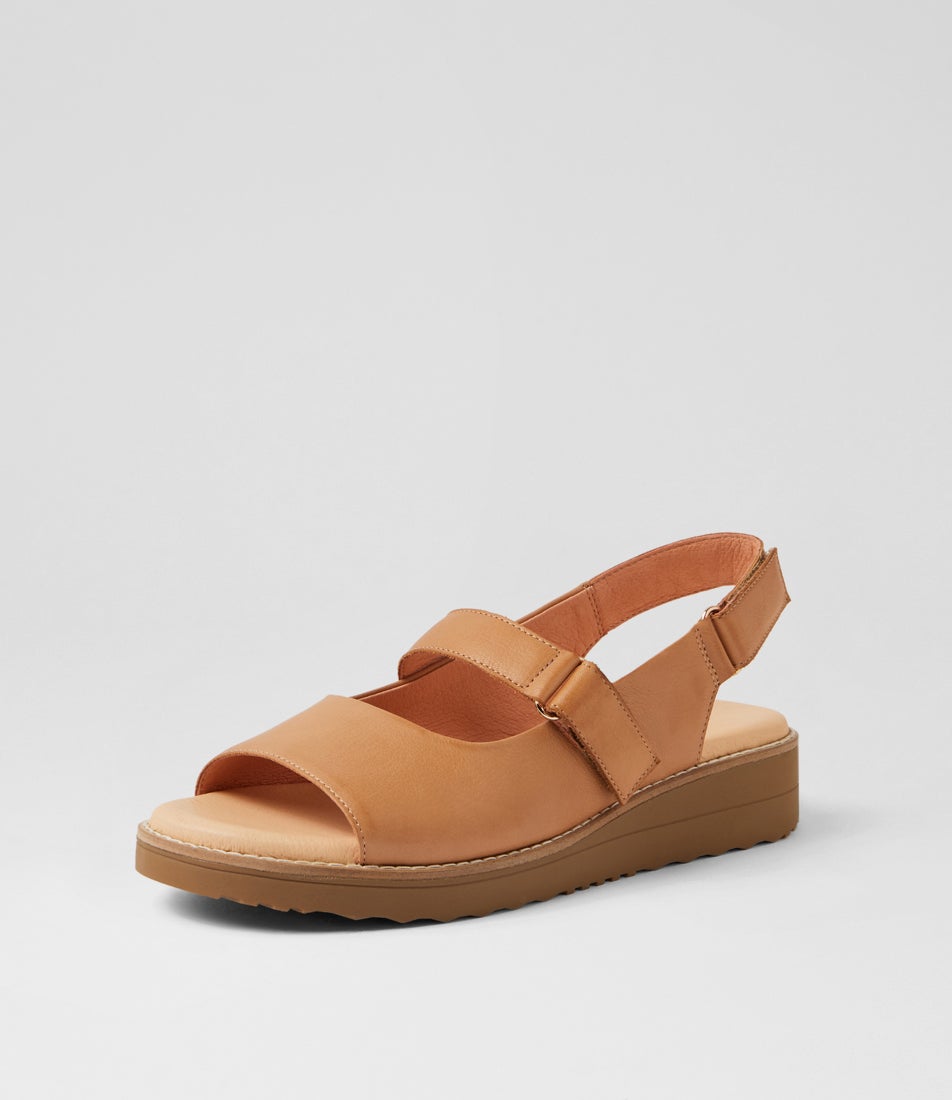 Heeka Dark Tan Light Choc Leather Sandals