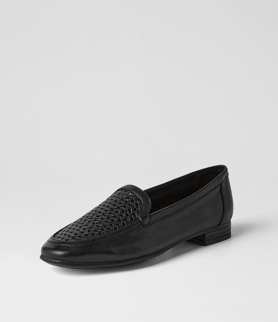 Tillis Black Leather Flat Shoes