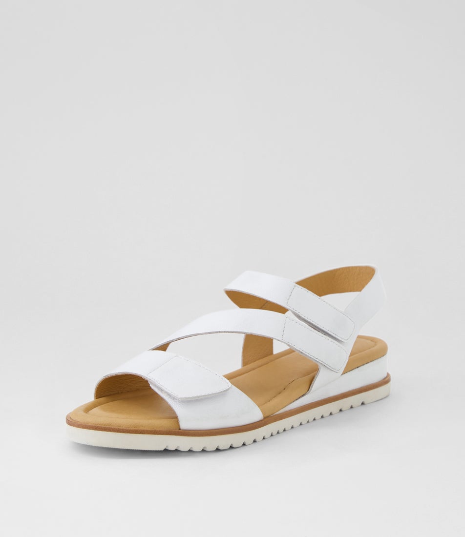Fallie White Leather Sandals