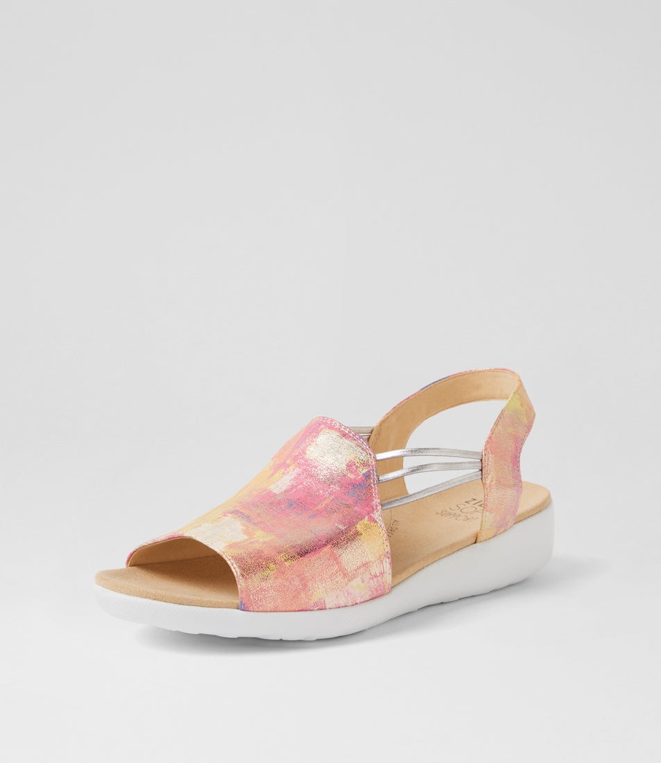 Udhays W Pink Multi Leather Sandals