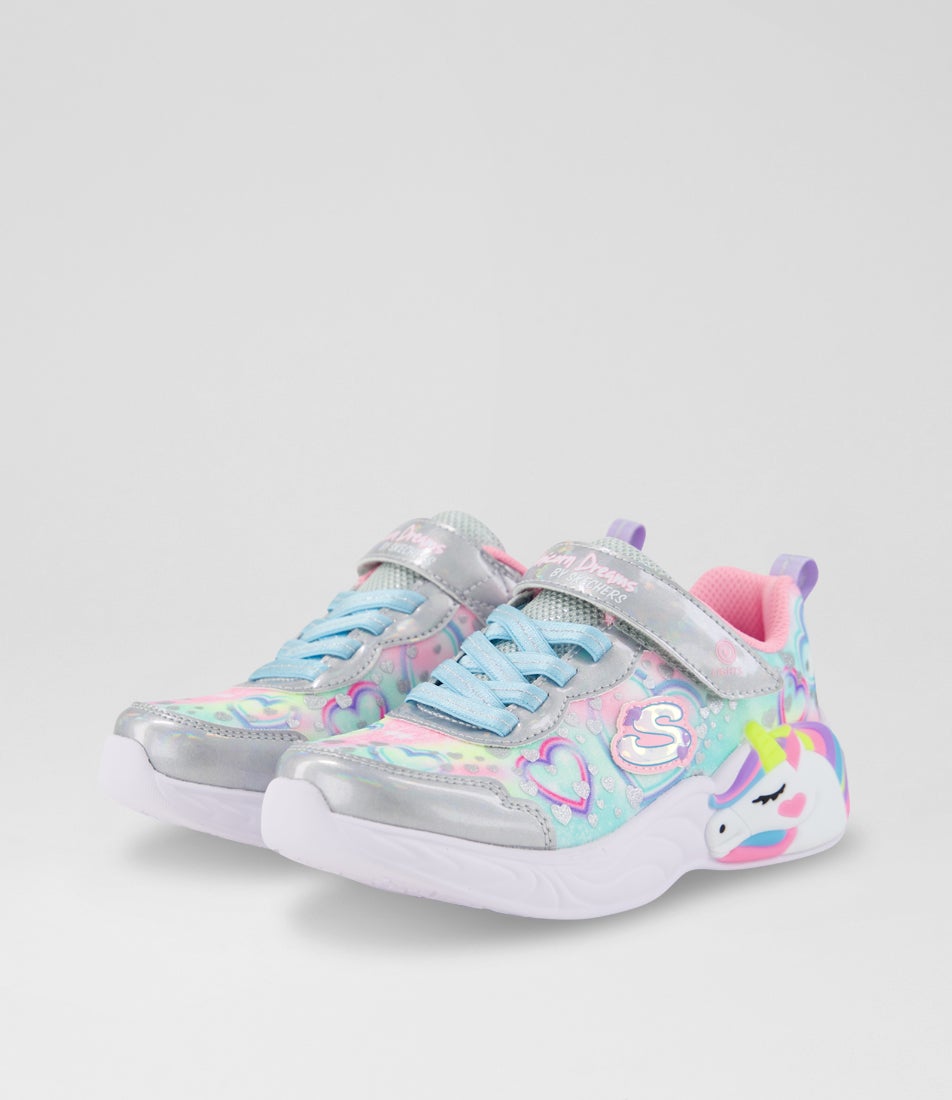 Skech Lite Junior Silver Multifabric Sneakers