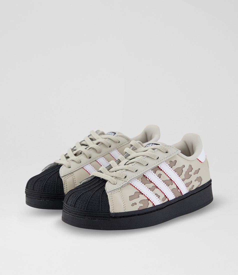 Superstar Led Junior Wonder Alumina White Black Suede Sneakers