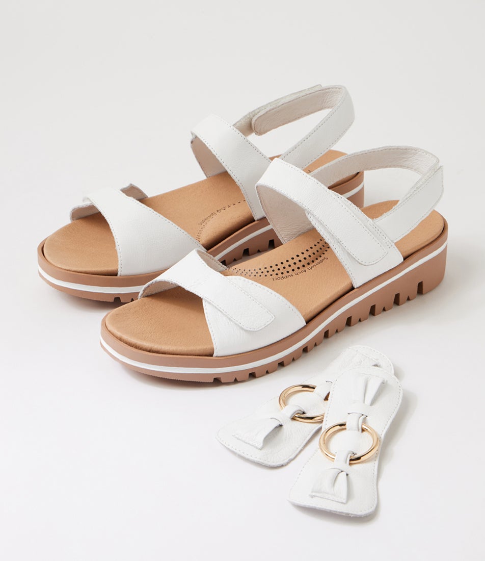 Athleen White Leather Sandals Athleen White Leather Sandals