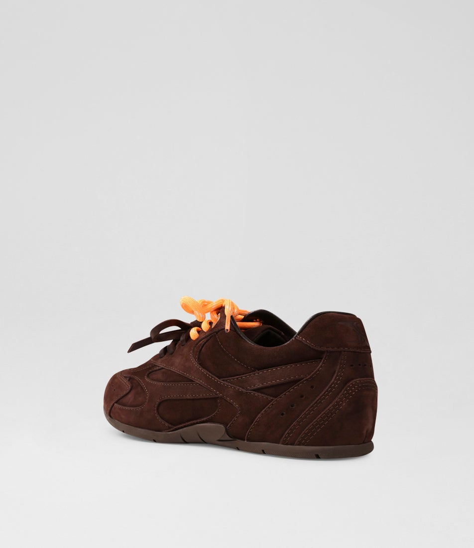 Myr Aa Coffee Bean Leather Lace Up Sneakers