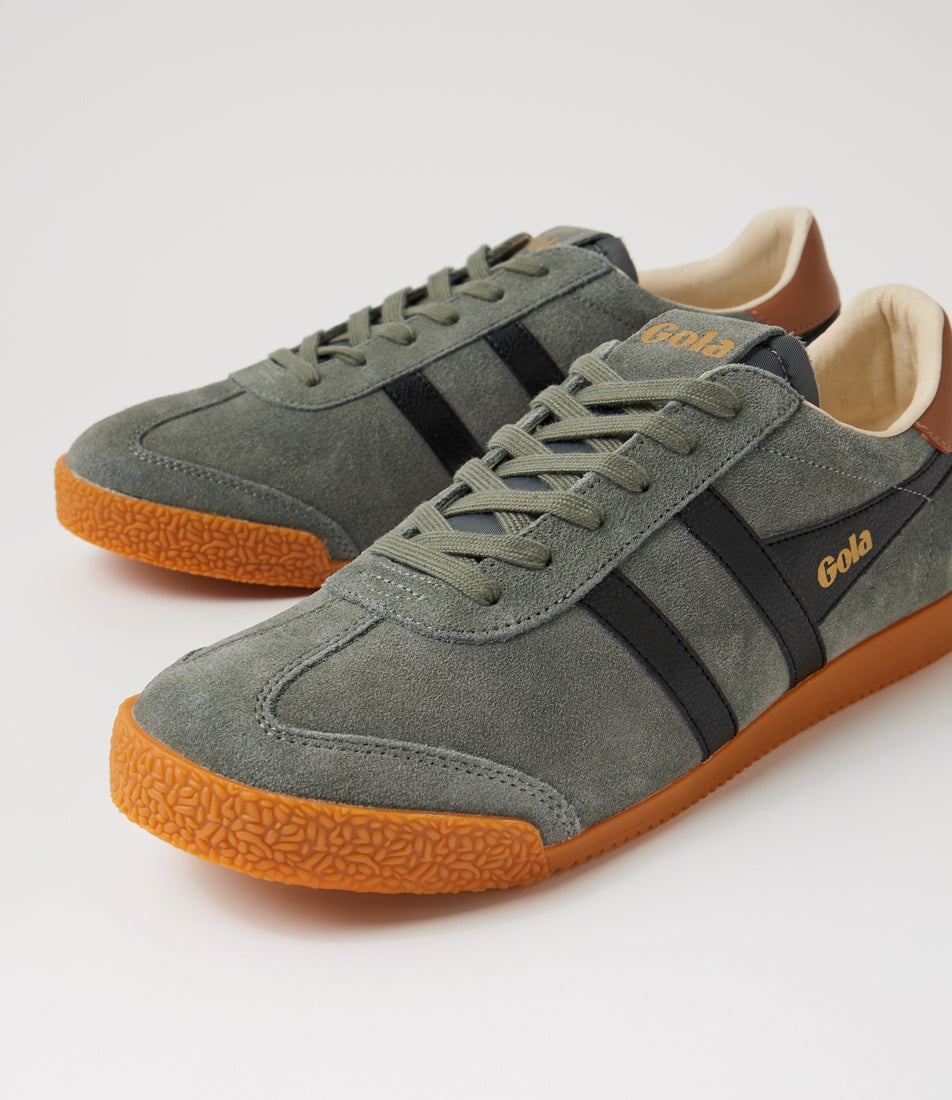 Elan M Conifer Black Umber Suede Lace Up Sneakers
