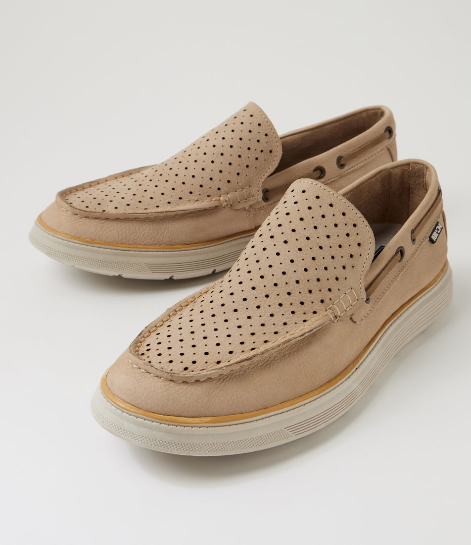 Valen Taupe Leather Loafers