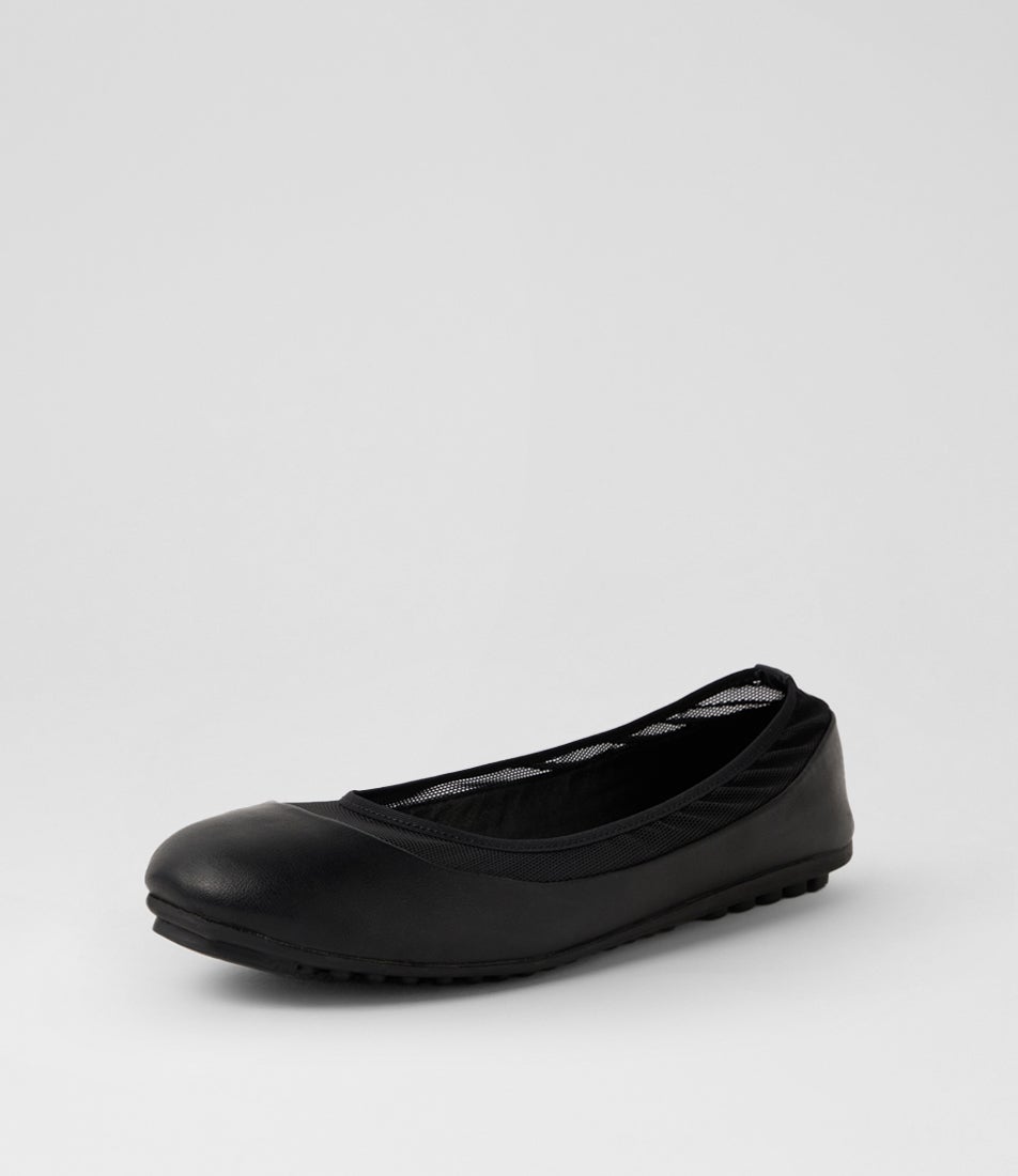 Cantin Black Mesh Flat Shoes