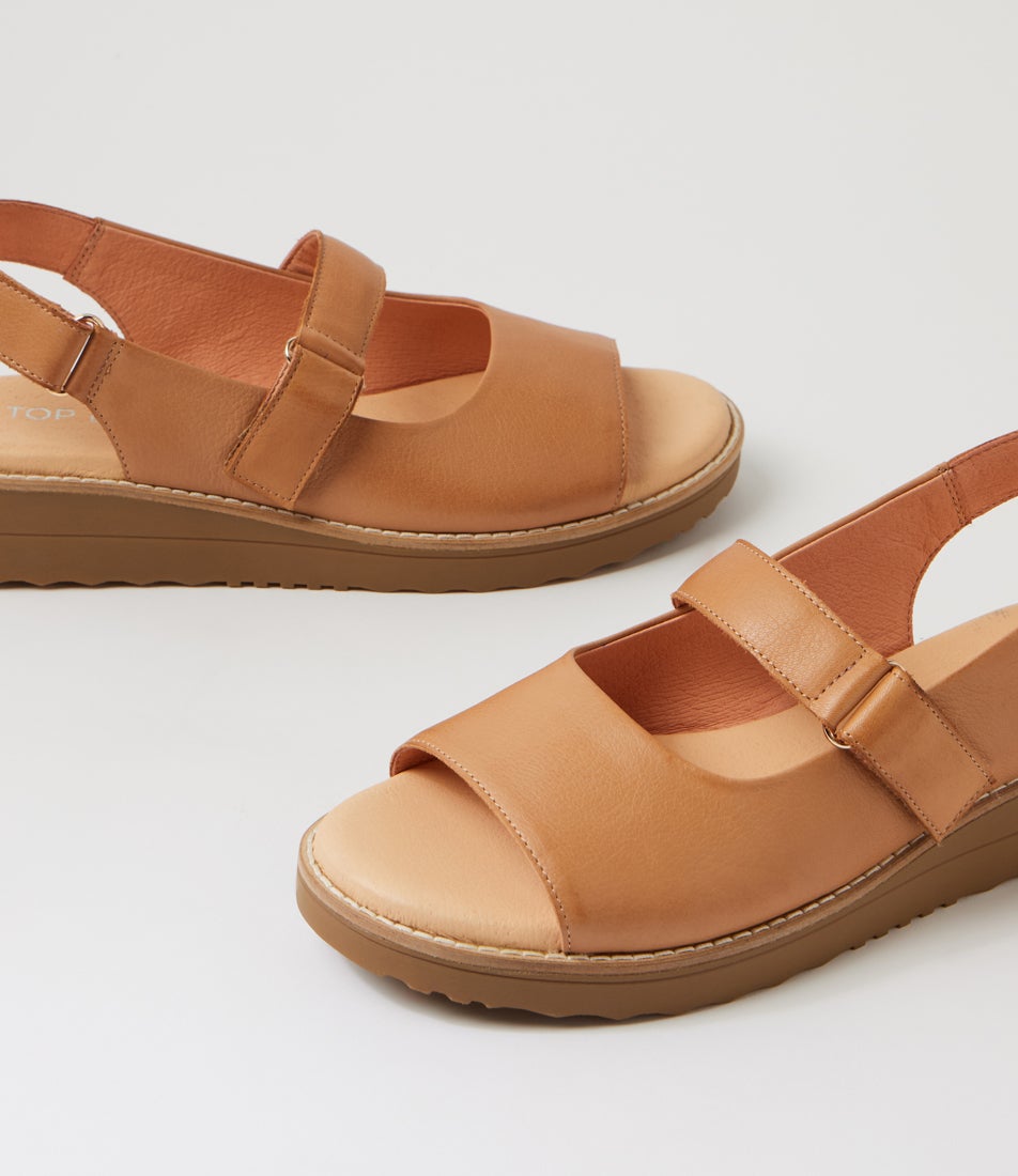 Heeka Dark Tan Light Choc Leather Sandals