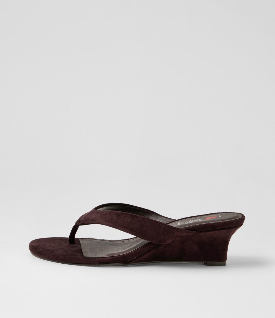 Narline Chocolate Microsuede Wedges