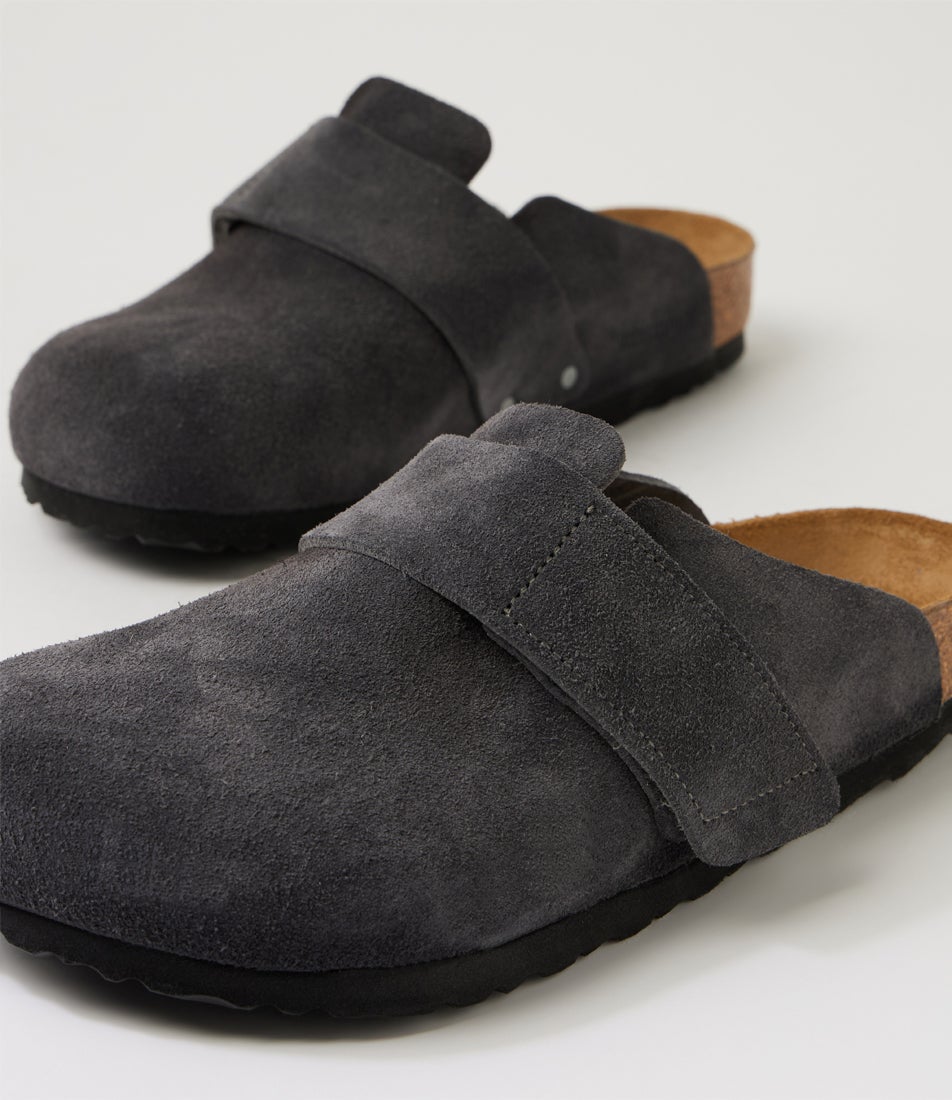 Loma Men's Charcoal Suede Slides