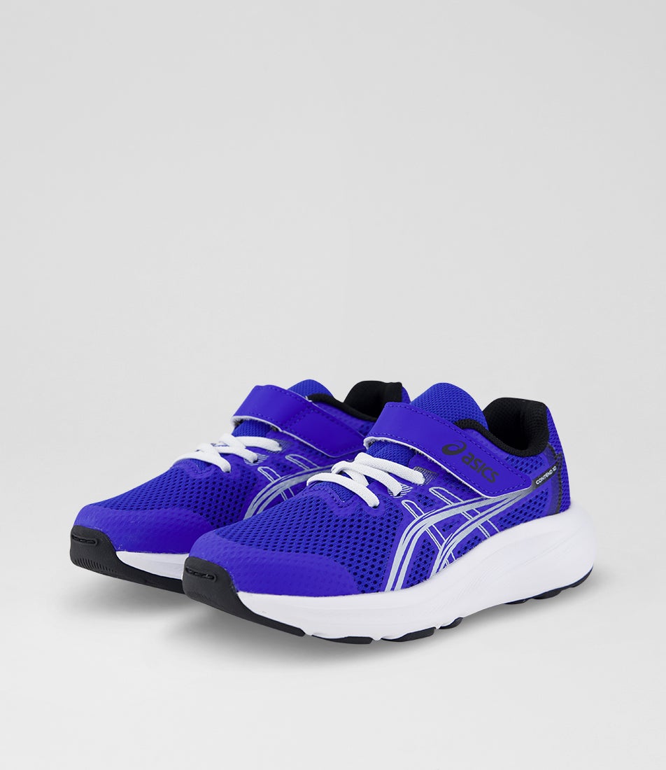 Contend 10 Junior Neon Blue White Mesh Sneakers