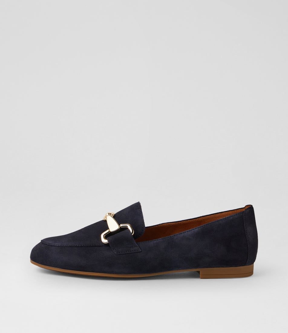 Celest Dark Blue Suede Loafers