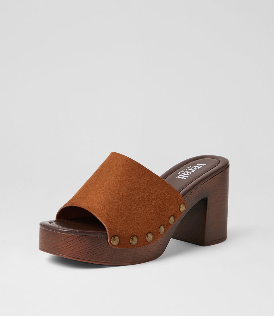 Frankie Chestnut Microsuede Heels