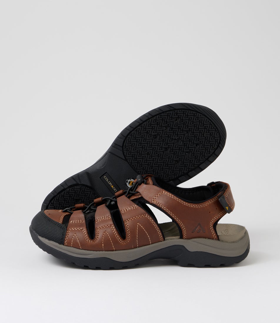 Jaws Brown Crazyhorse Leather Sandals Jaws Brown Crazyhorse Leather Sandals