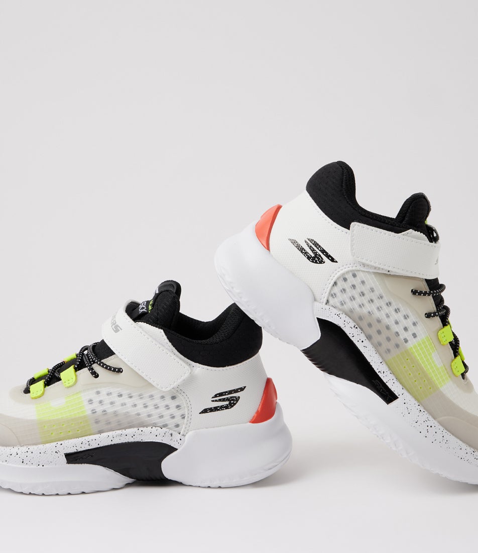 Court Hype Junior White Black Mesh Sneakers