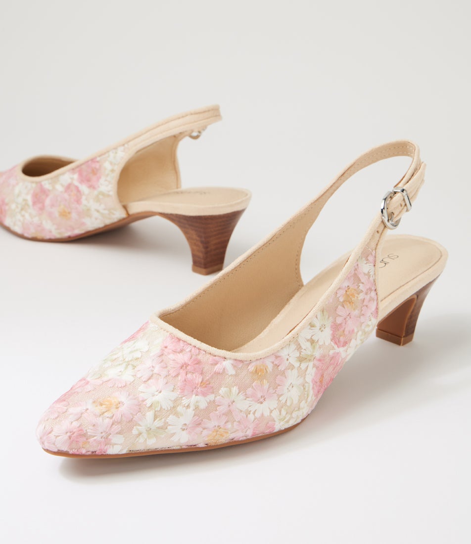 Leelee Pink Flower Multi Heels Leelee Pink Flower Multi Heels