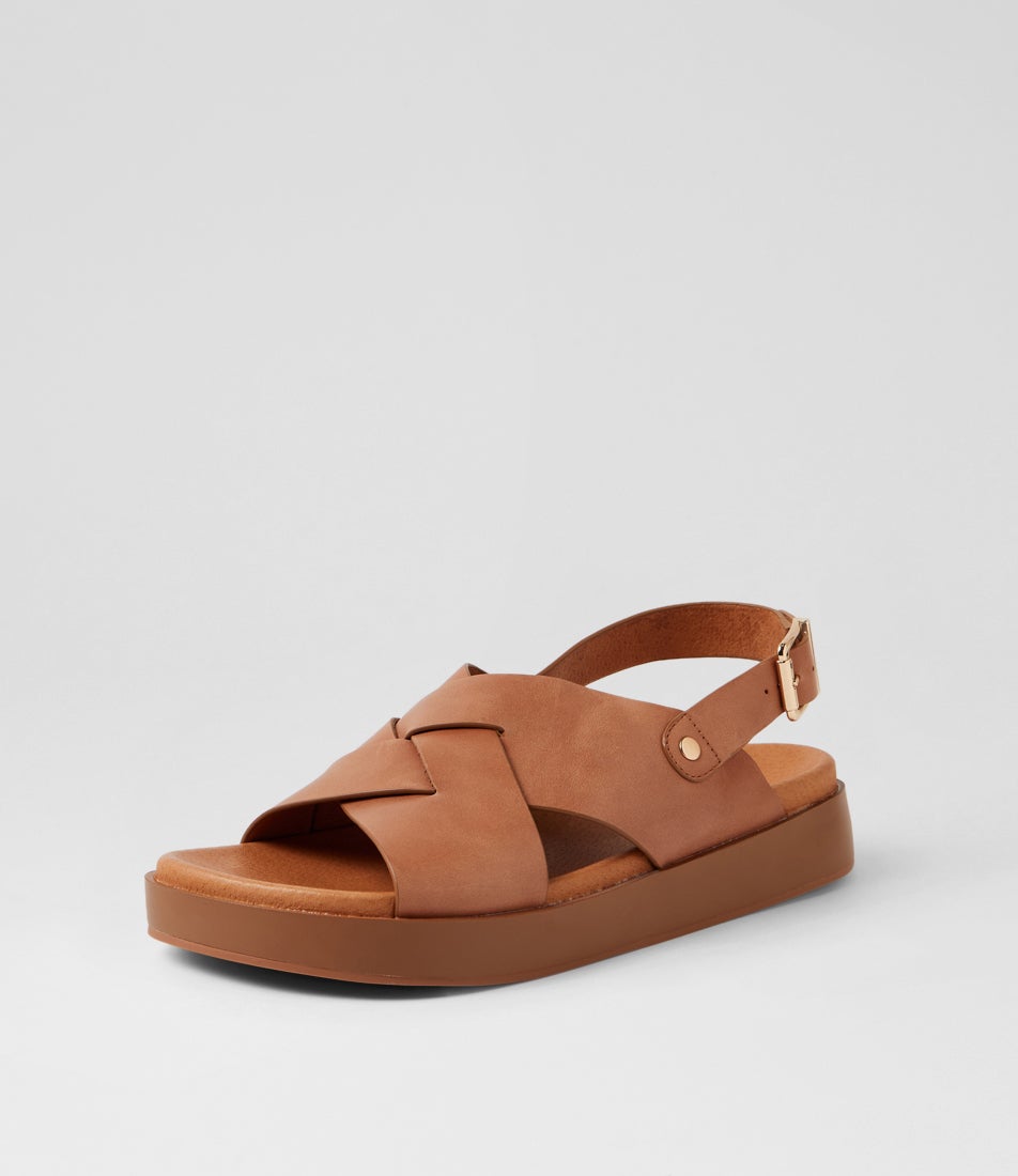 Geloe W Tan Leather Sandals