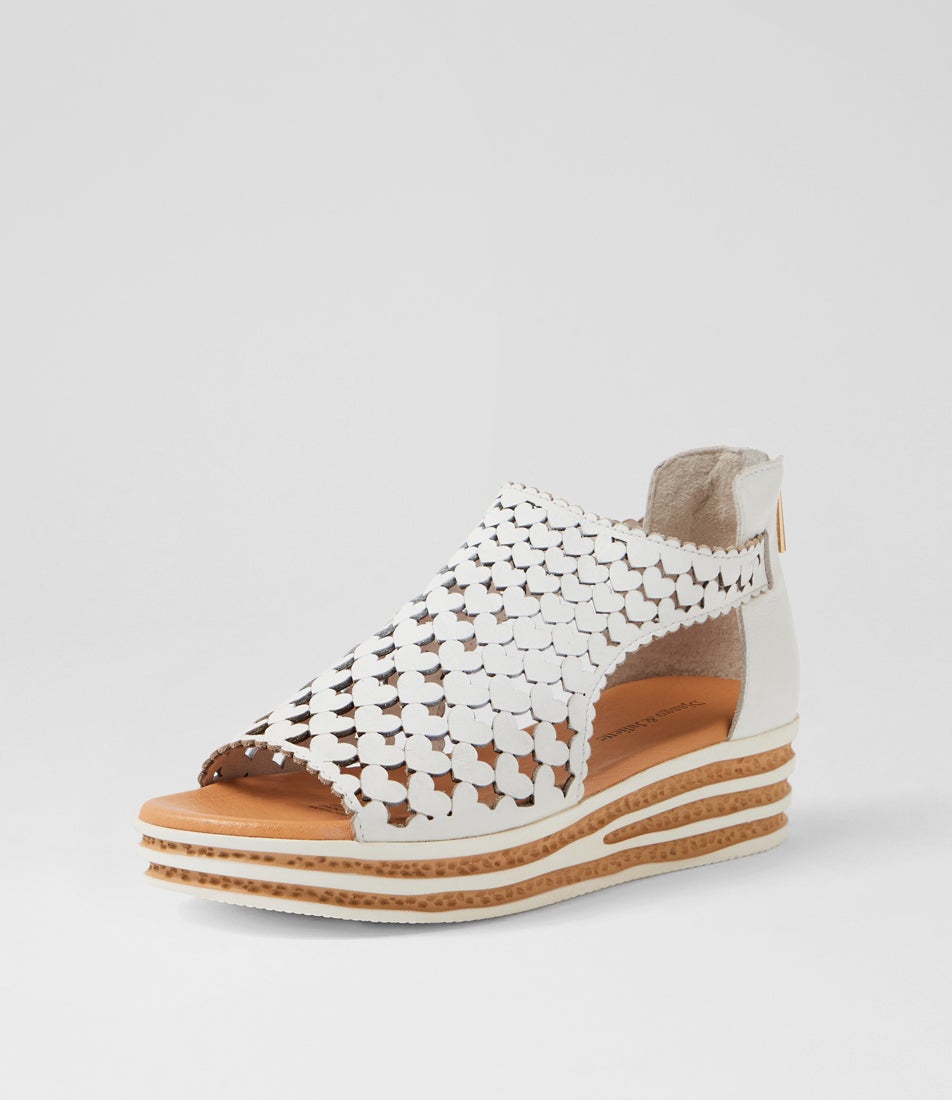 Channa White Leather Sandals