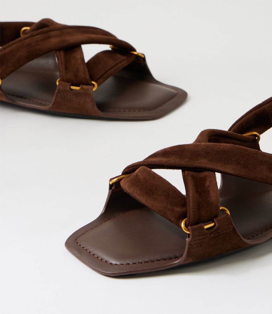 Manea Tiramisu Suede Strappy Sandals
