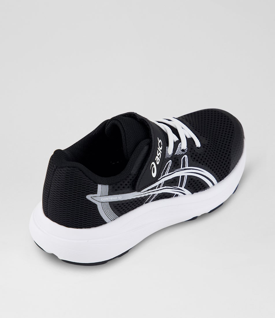 Contend 10 Junior Black White Mesh Sneakers