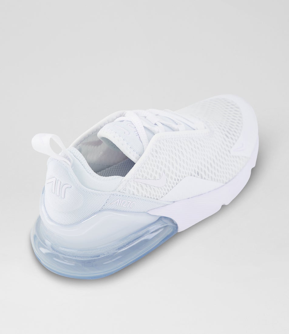 Air Max 270 Junior White Metallic Silver Mesh Sneakers