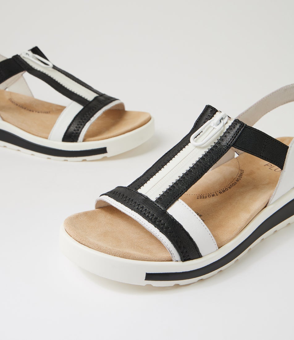 Gista W White Black Multi Leather Sandals Gista W White Black Multi Leather Sandals
