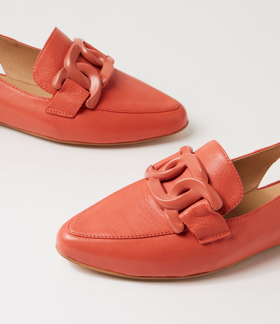 Favillas Burnt Orange Leather Slingbacks