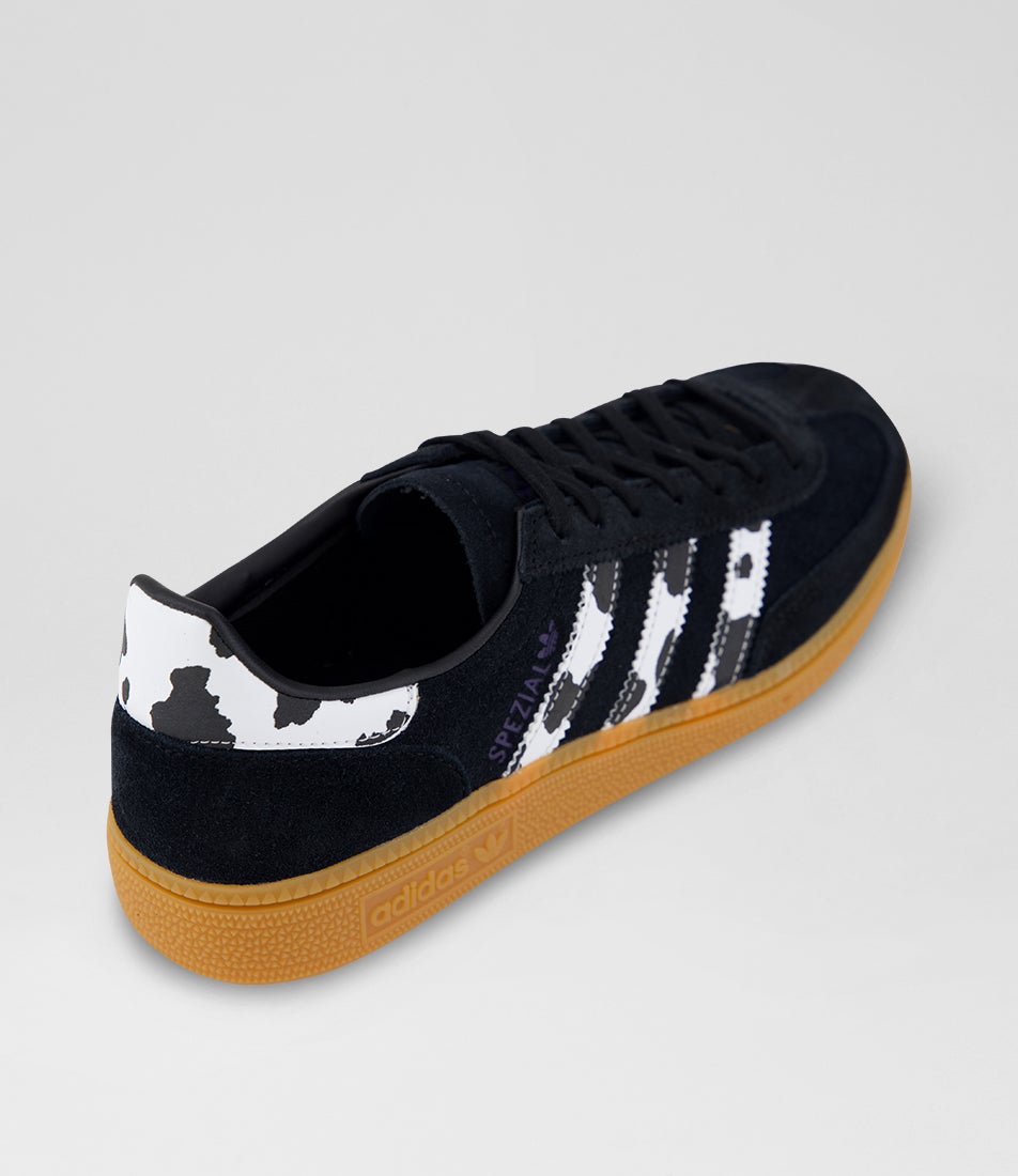 Handball Spezial Youth Black Violet White Suede Lace Up Sneakers