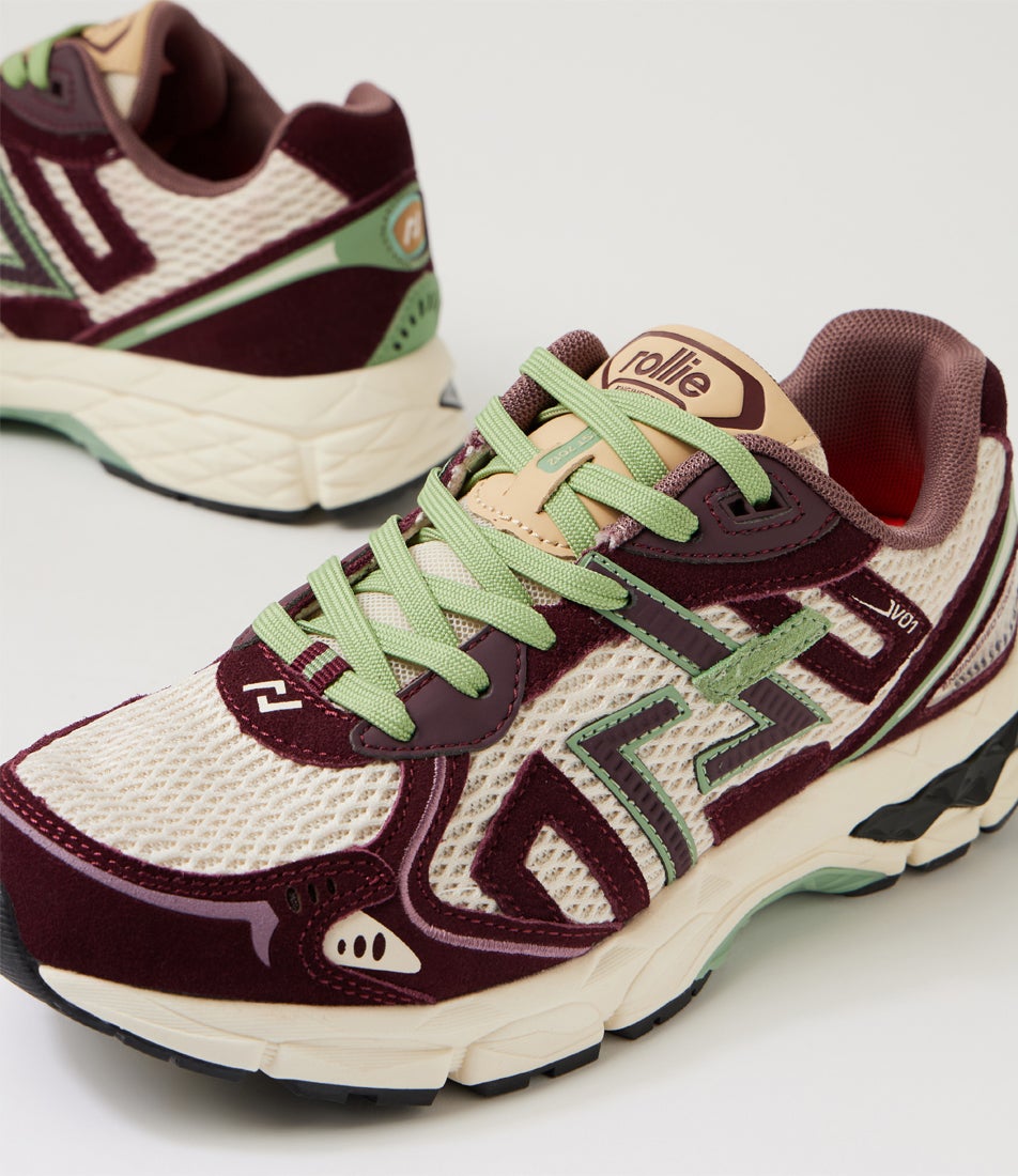 Kumo Burgundy Suede Mesh Sneakers