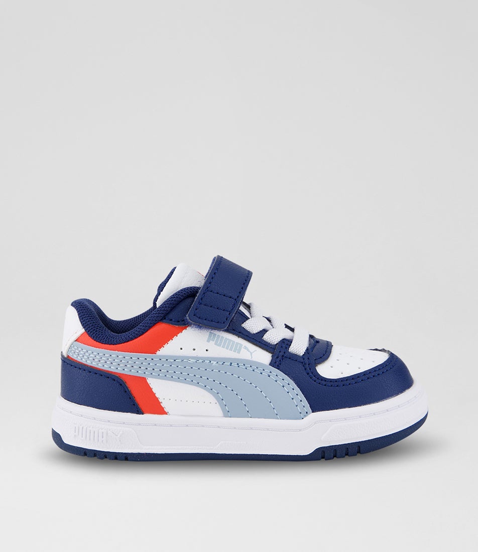 Caven 3 Toddler Persian Blue Sea White Synthetic Leather Slip On Sneakers
