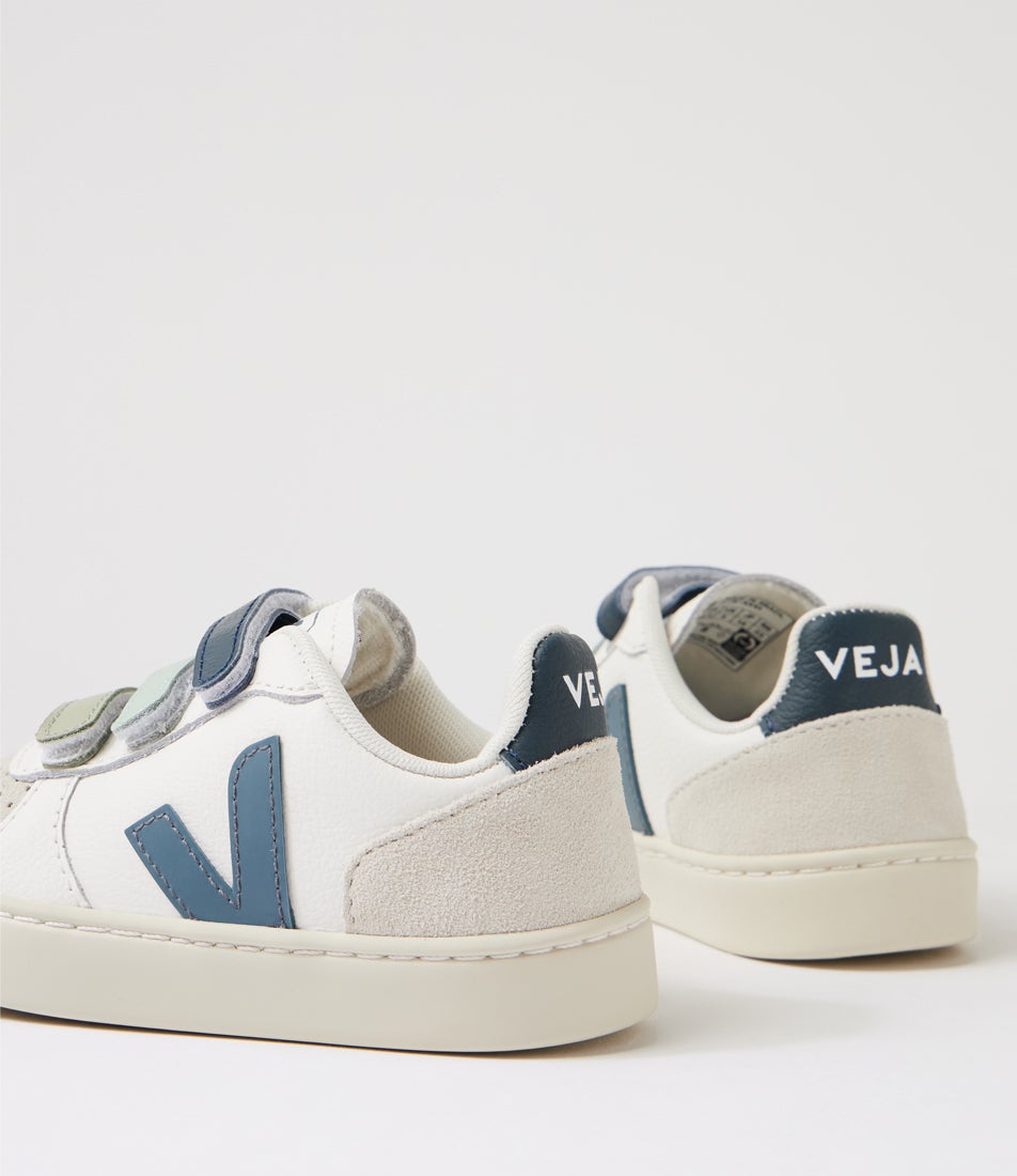Small V 10 Toddler White California Leather Slip On Sneakers