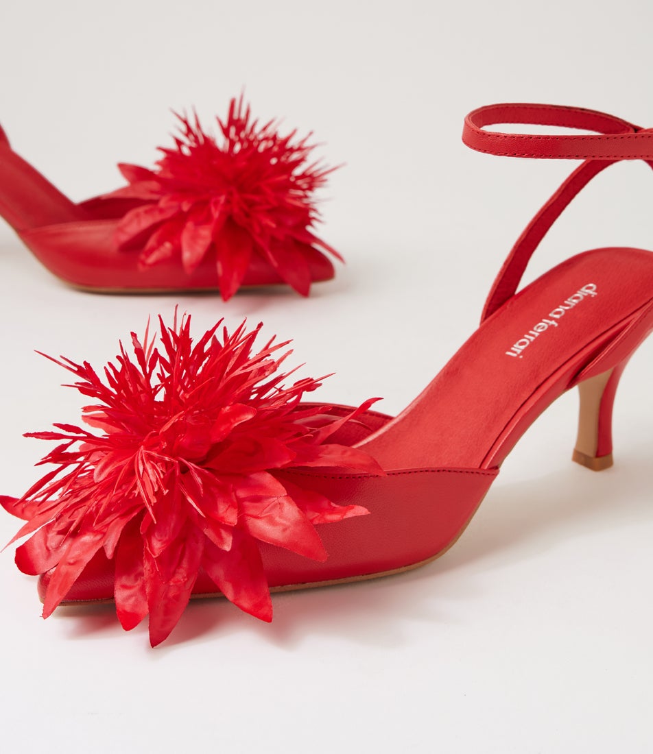 Tattel Red Leather Heels