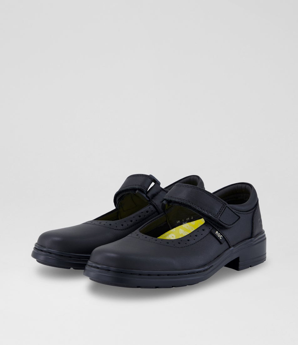 Lauren Junior Black Leather Mary Jane School Shoes