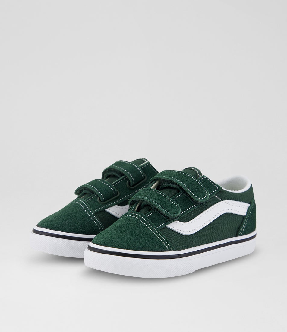 Old Skool Toddler Color Theory Oil Green Canvas Sneakers