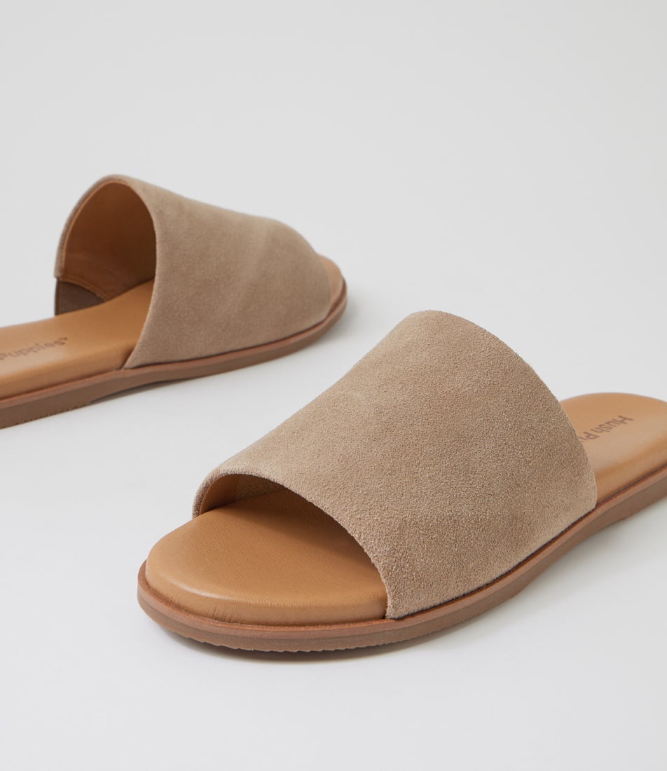 Paradise Taupe Suede Slides
