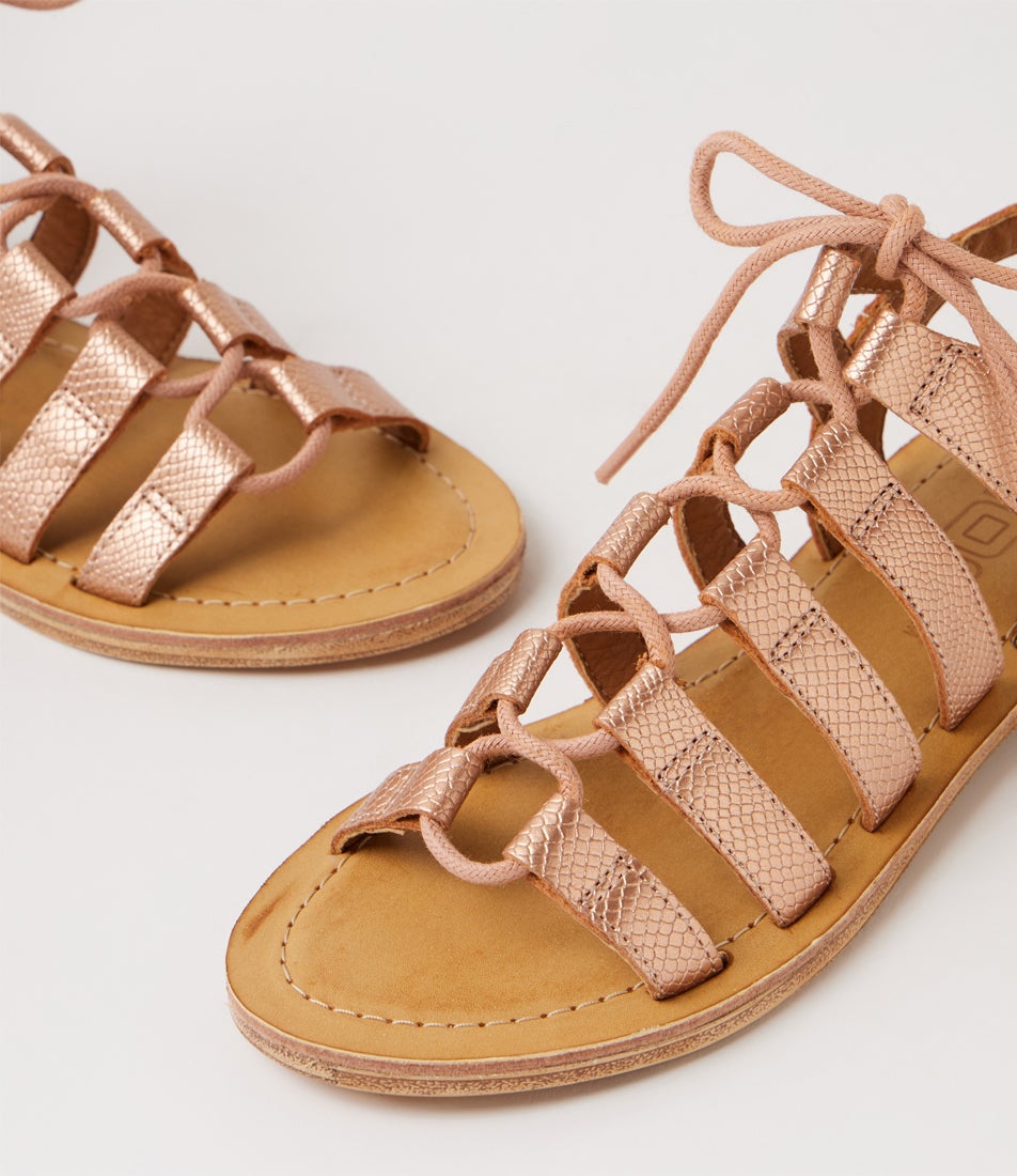 Raffia Youth Rose Gold Sandals