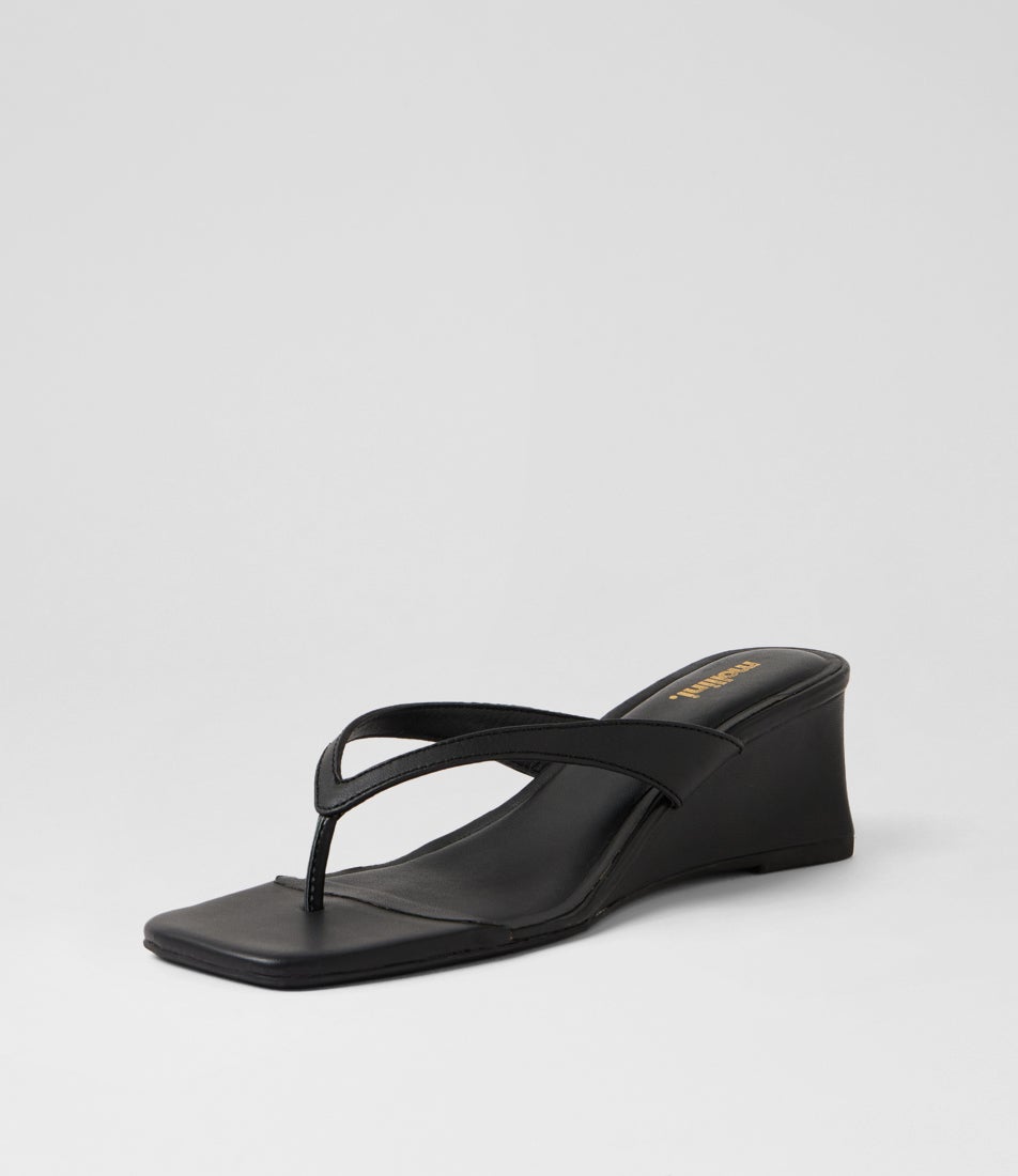 Sarel Black Leather Sandals