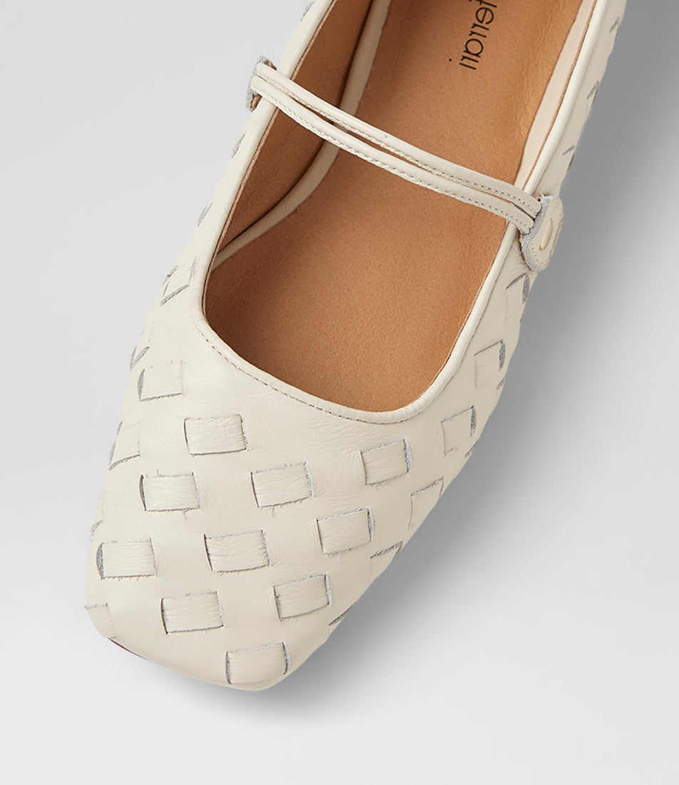 Zura Cream Leather Flats