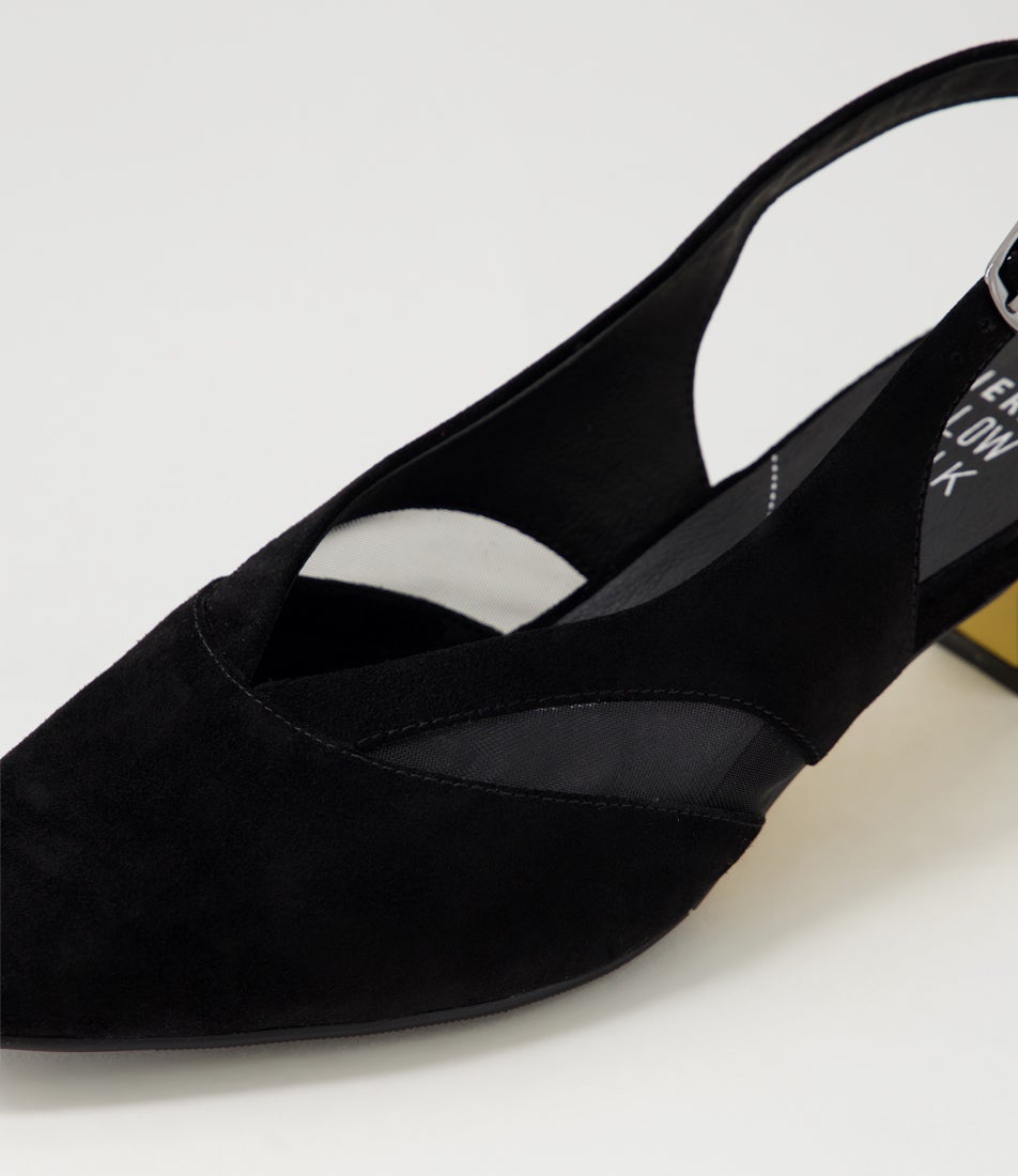 Osgood Xw Black Suede Mesh Slingback Heels Osgood Xw Black Suede Mesh Slingback Heels
