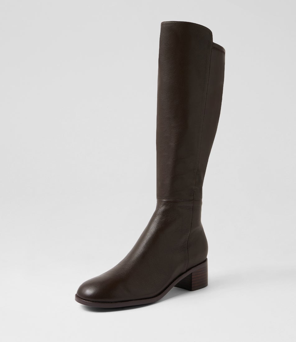 Ronel Choc Leather Knee High Boots