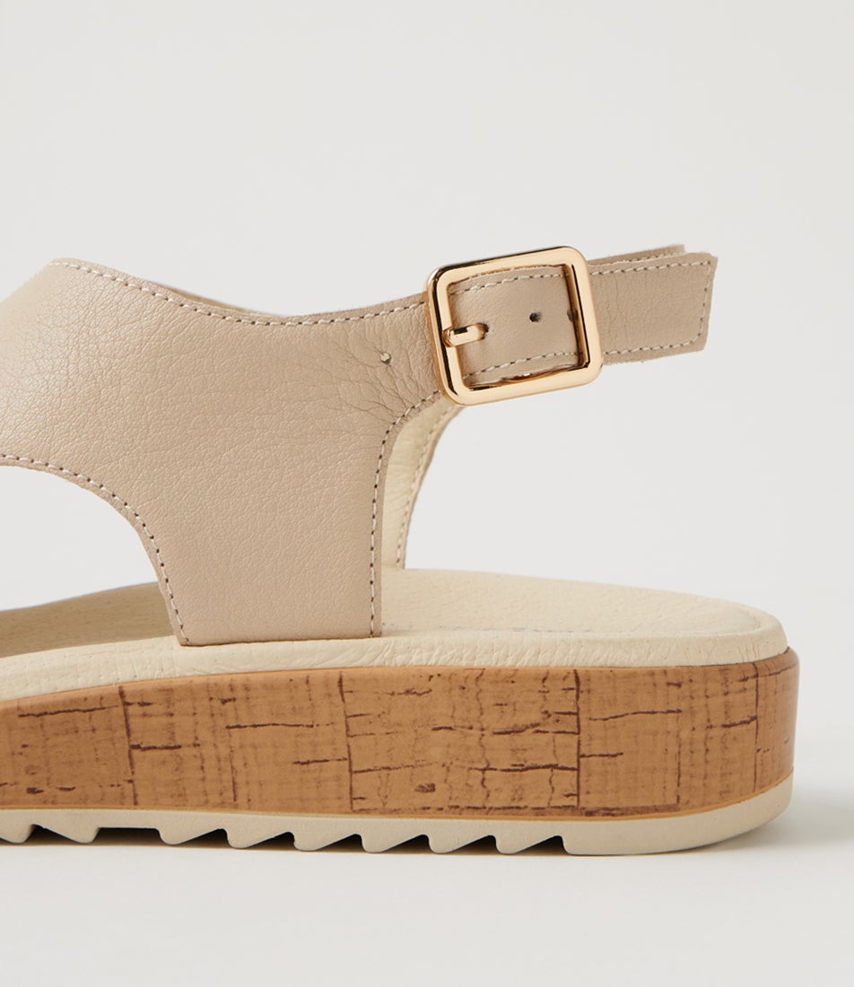 Olingos Vanilla Almond Leather Sandals