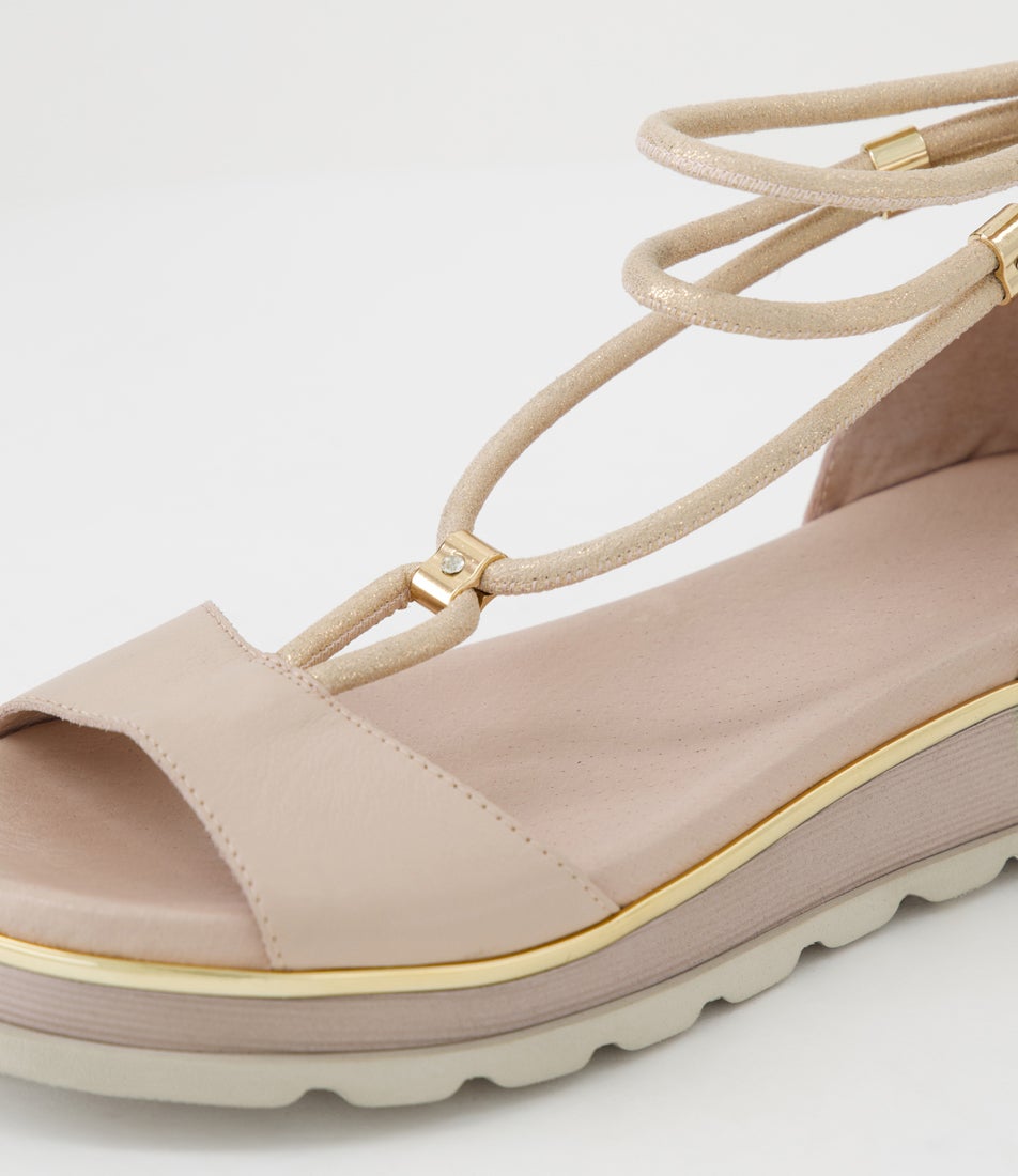 Cimone Nude Leather Sandals
