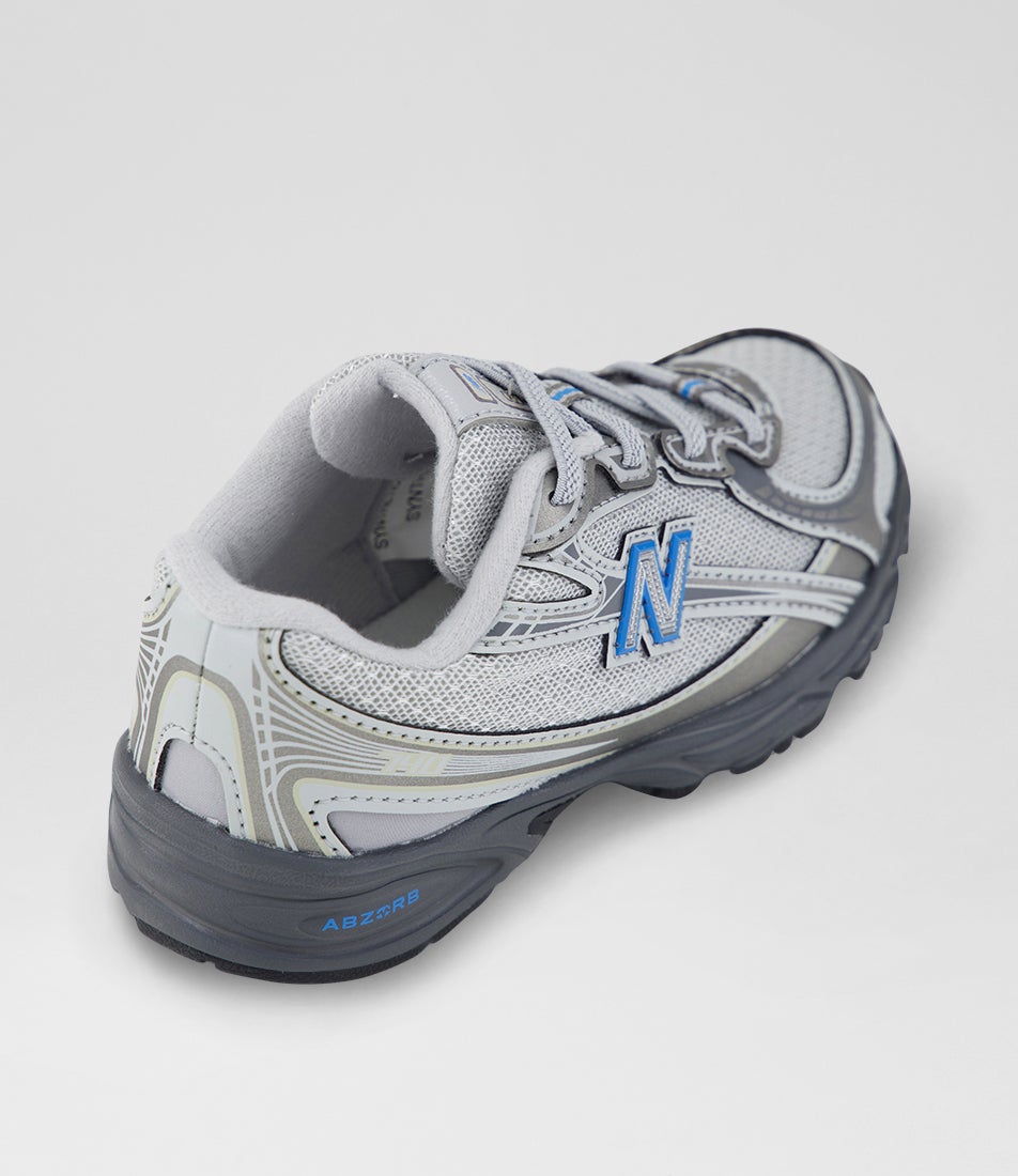 740 Toddler Dark Silver Metallic Fan Blue Mesh Sneakers