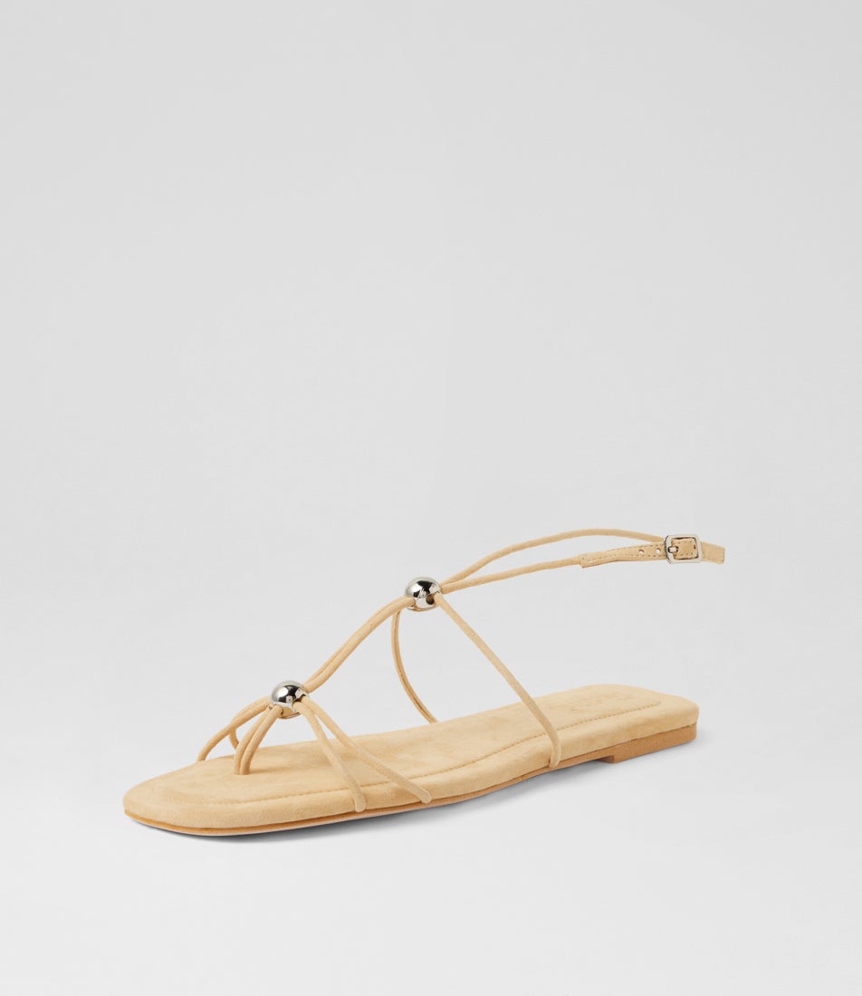Rahi Lemon Silver Suede Sandals