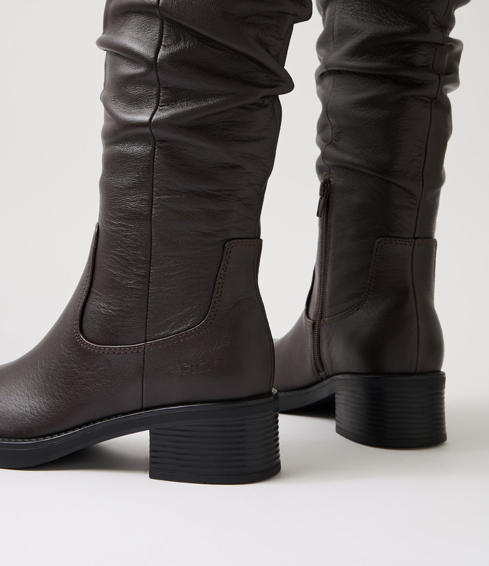 Florence Chocolate Leather Knee High Boots