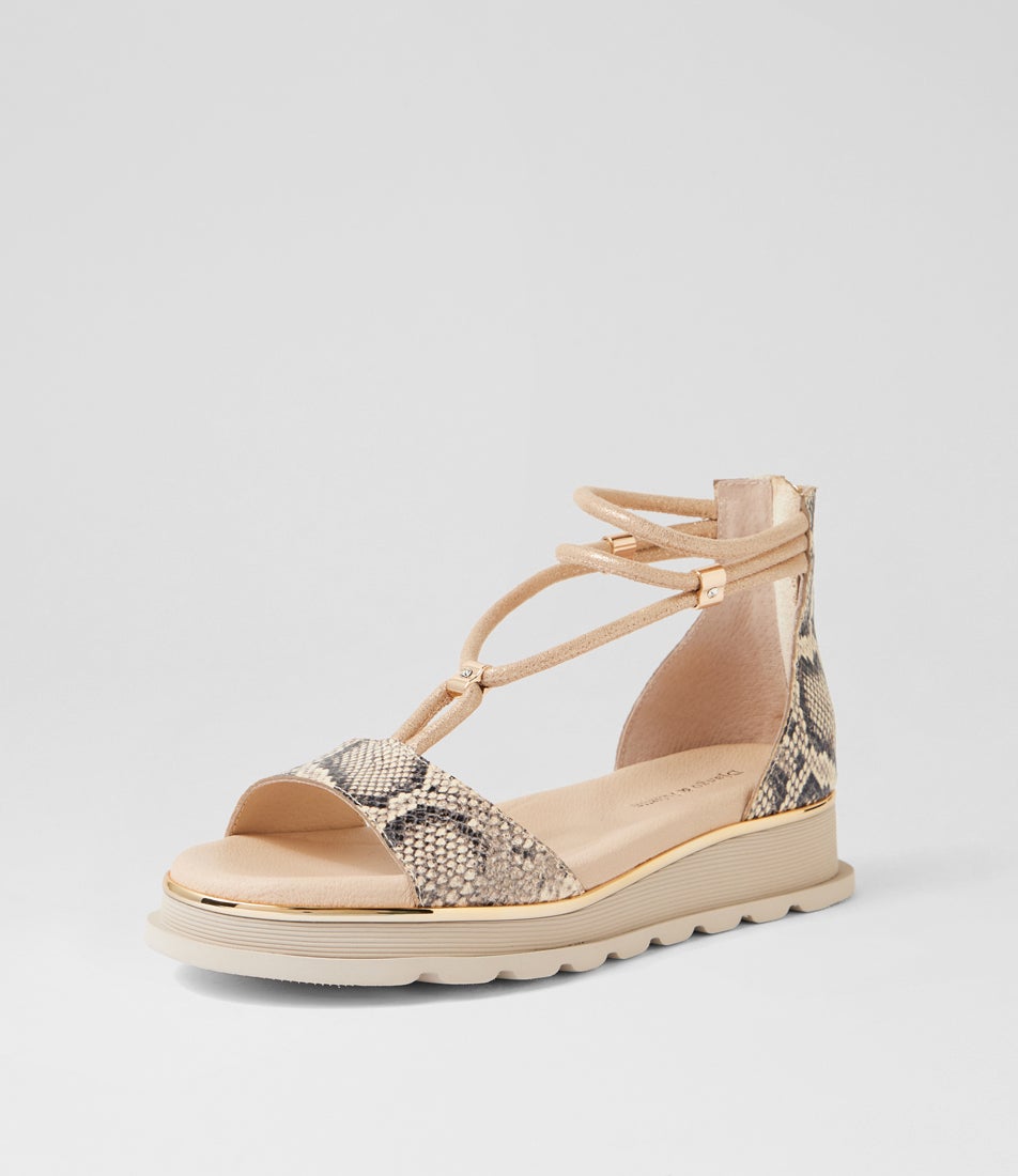 Cimone Ivory Black Snake Multi Sandals