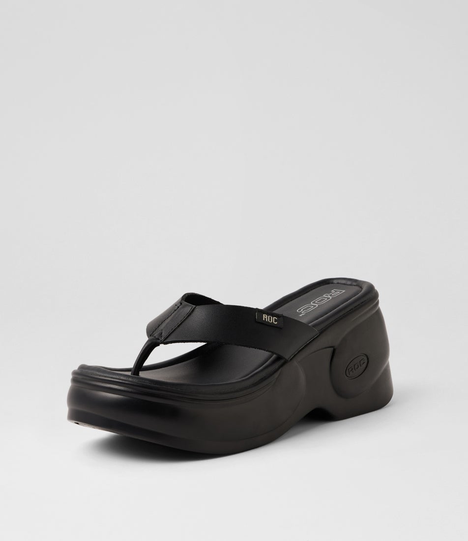 Kimchi Black Leather Sandals