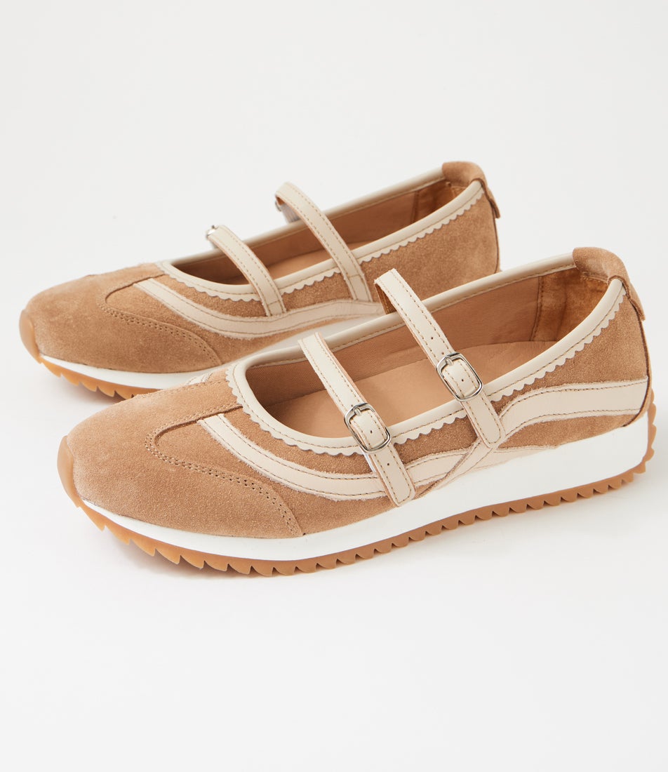 Crimpy Light Choc Cream Suede Sneakers